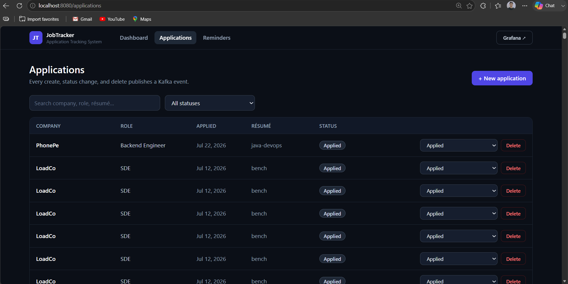 CLOUD-NATIVE JOB APPLICATION TRACKER